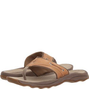 Sperry Mens Leather Outer Banks Thong Slip On Style Sandals Tan Size 7 NIB